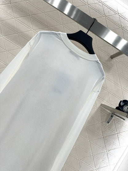 25fw Round neck letter printed long sleeved shirt