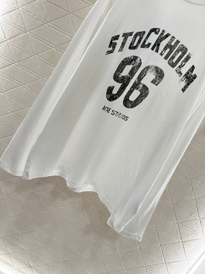 25fw Round neck letter printed long sleeved shirt