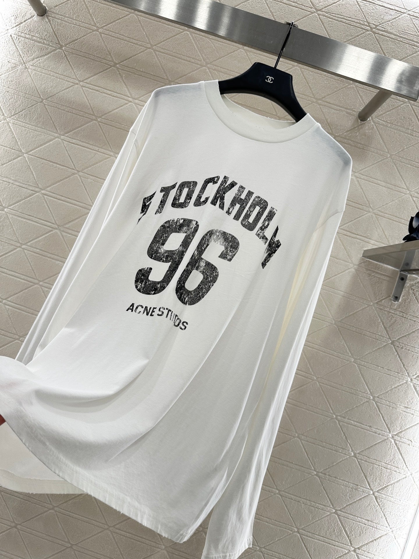 25fw Round neck letter printed long sleeved shirt