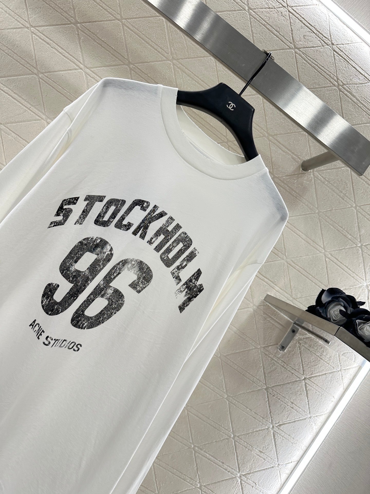 25fw Round neck letter printed long sleeved shirt