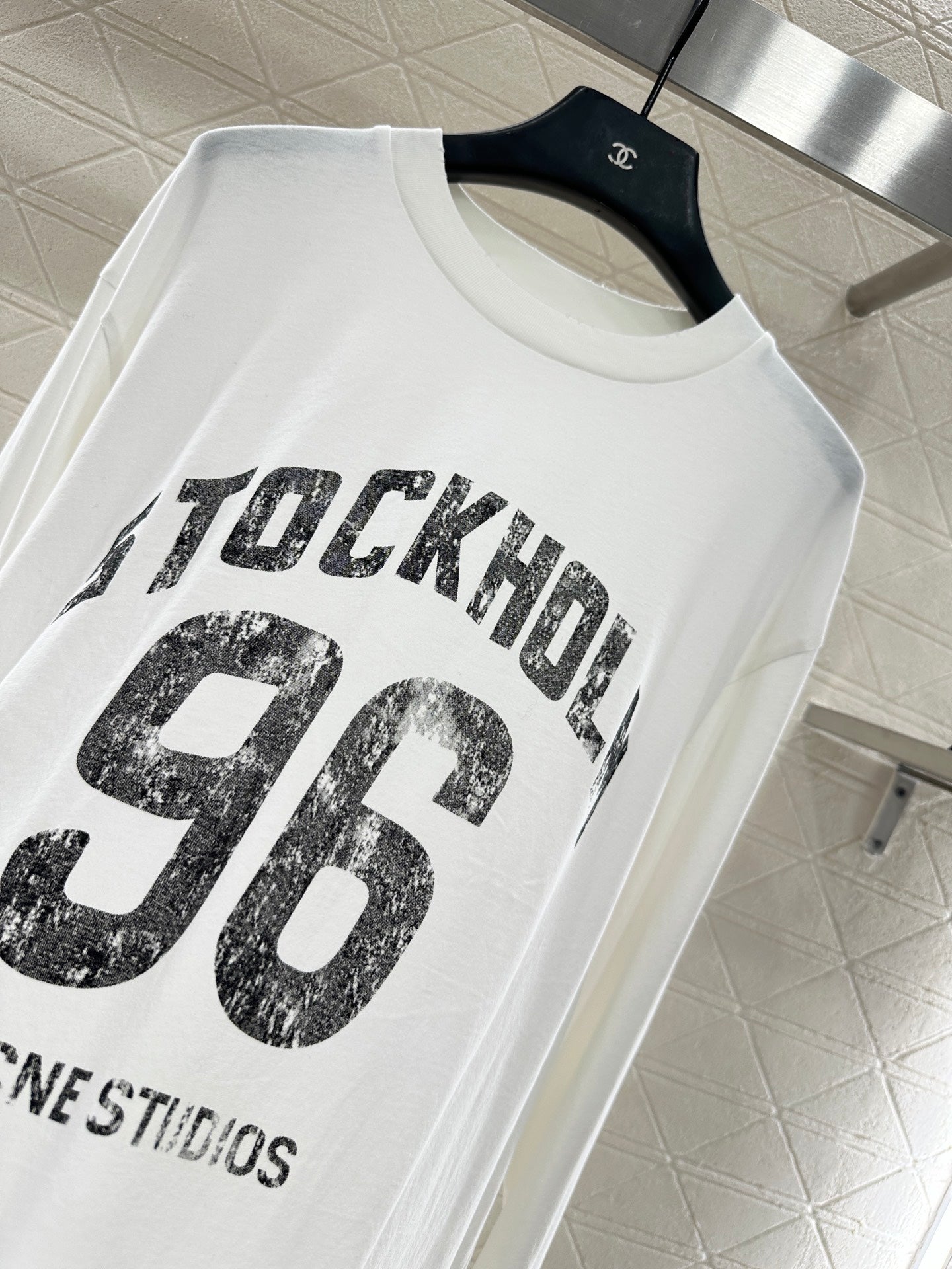 25fw Round neck letter printed long sleeved shirt