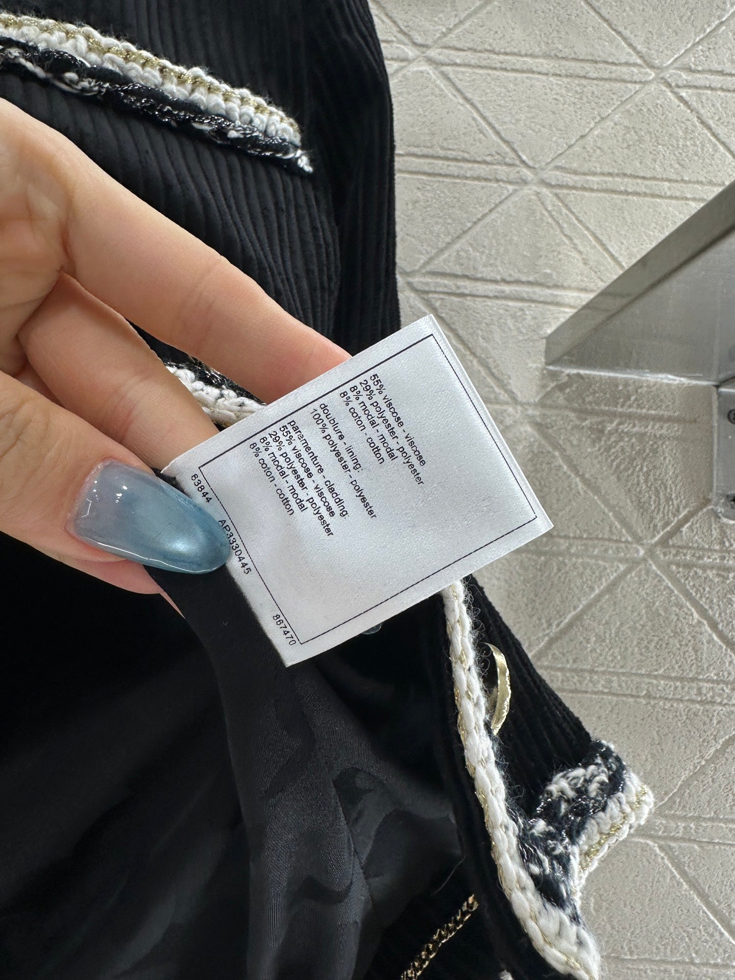 25fw Color blocking tied edge corduroy dress jacket