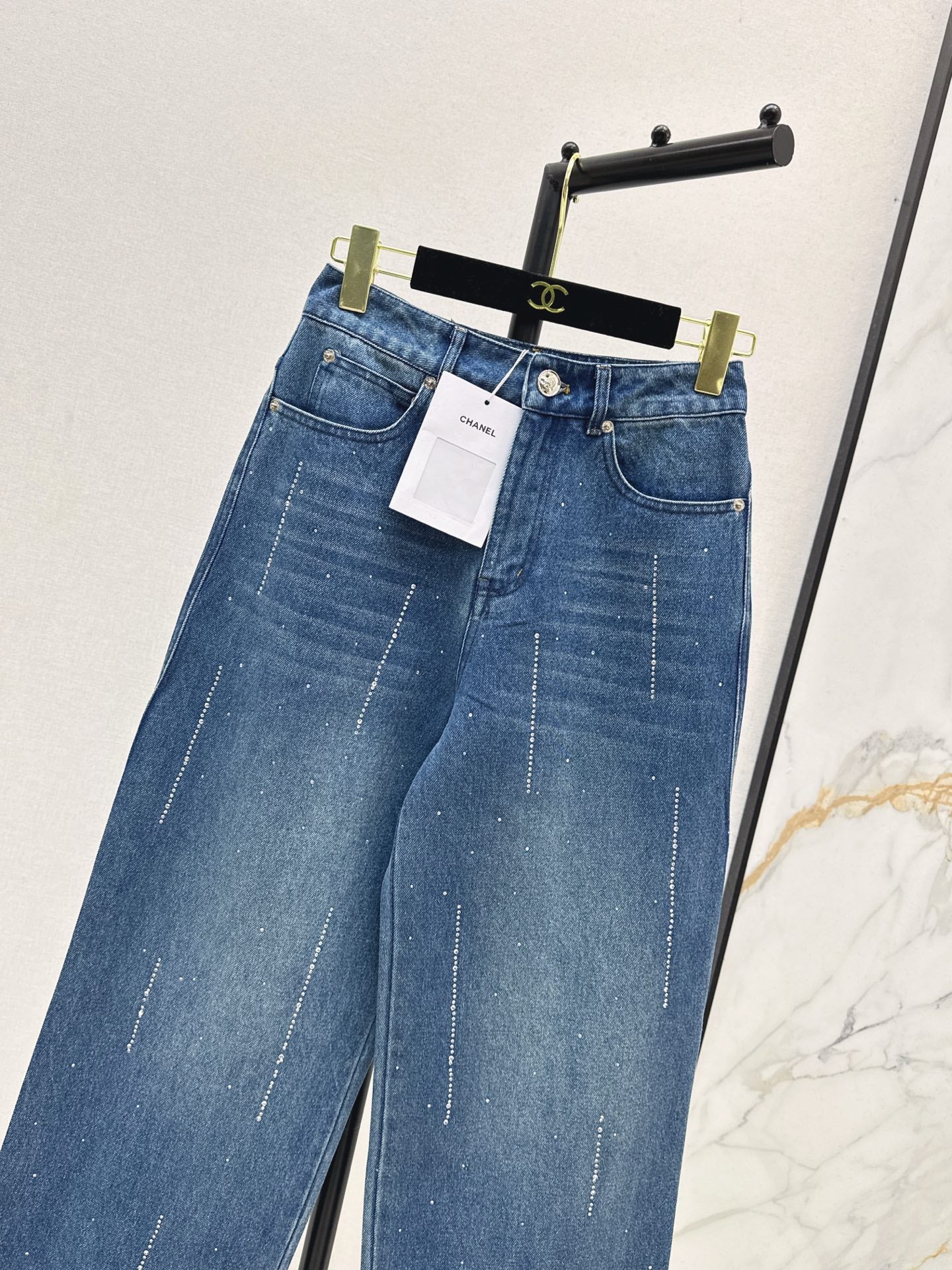 25fw Hot stamping process straight leg jeans