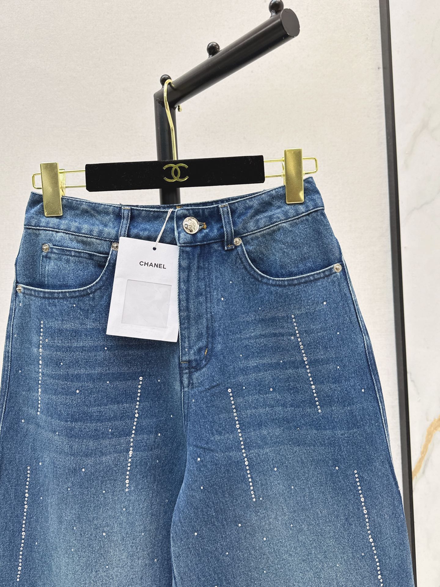 25fw Hot stamping process straight leg jeans