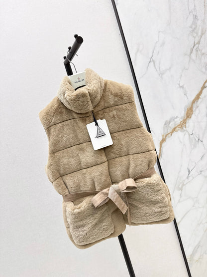 25fw Plush collar down short vest