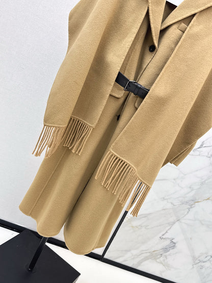 25fw Detachable scarf decorative coat jacket