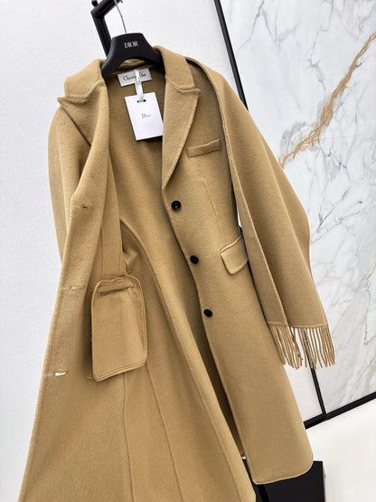 25fw Detachable scarf decorative coat jacket