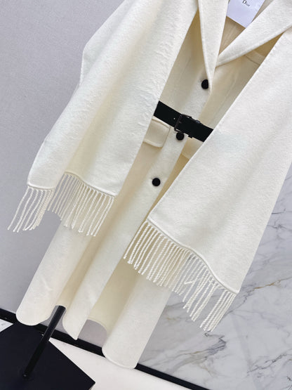 25fw Detachable scarf decorative coat jacket