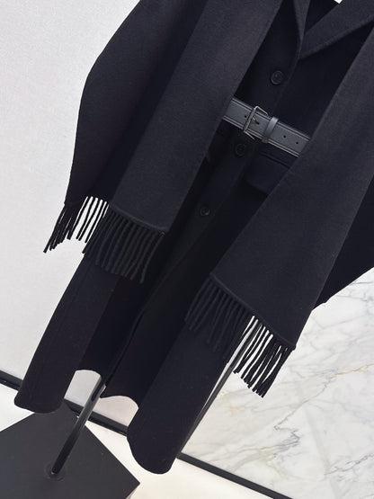 25fw Detachable scarf decorative coat jacket