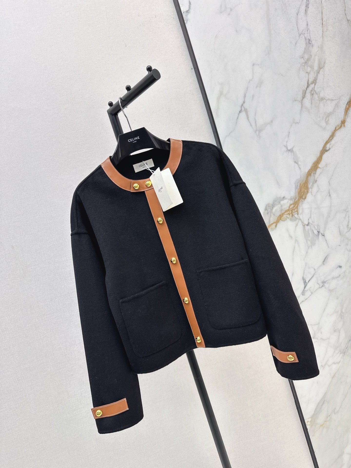 25fw Golden buckle cashmere jacket