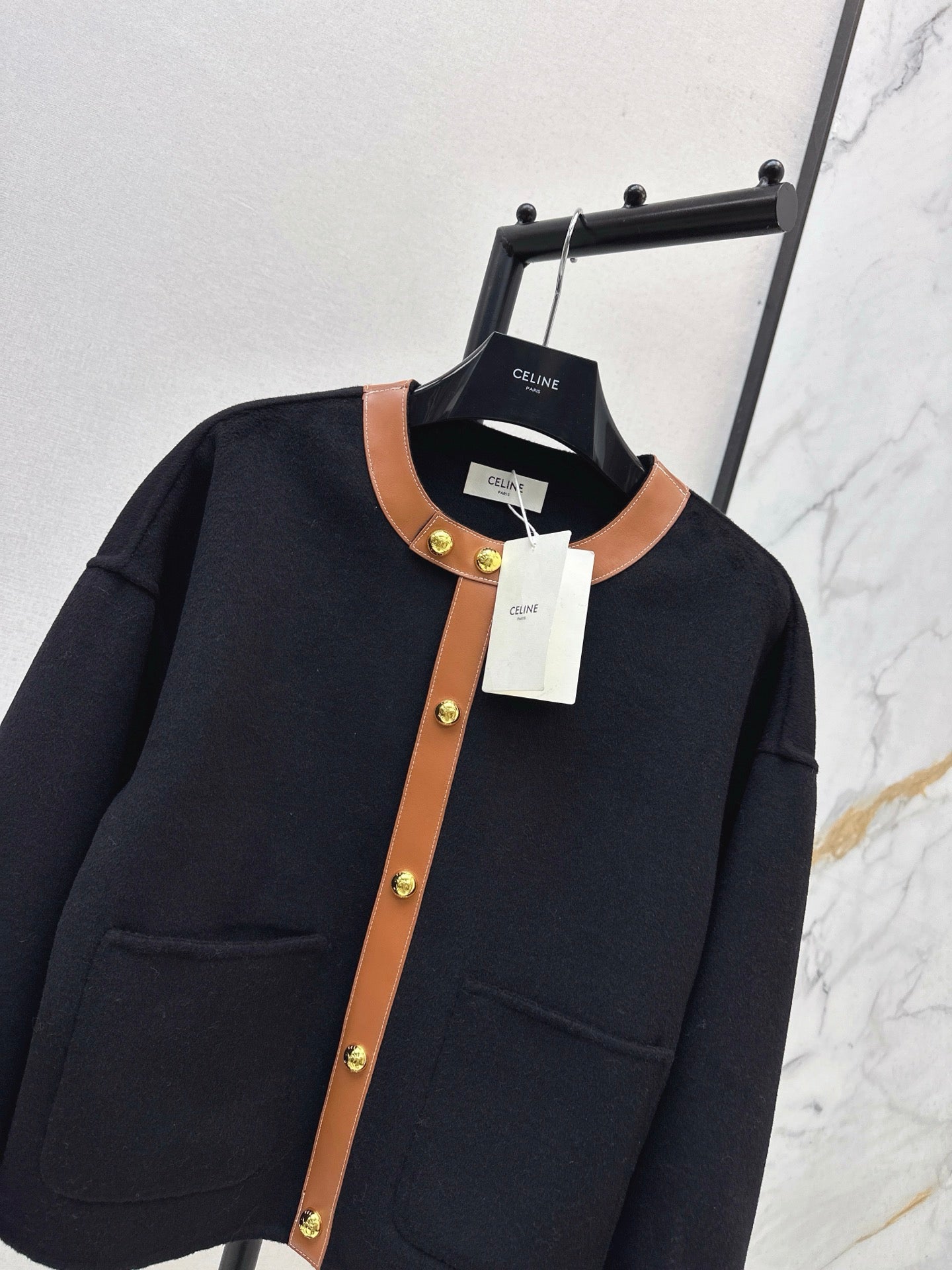25fw Golden buckle cashmere jacket