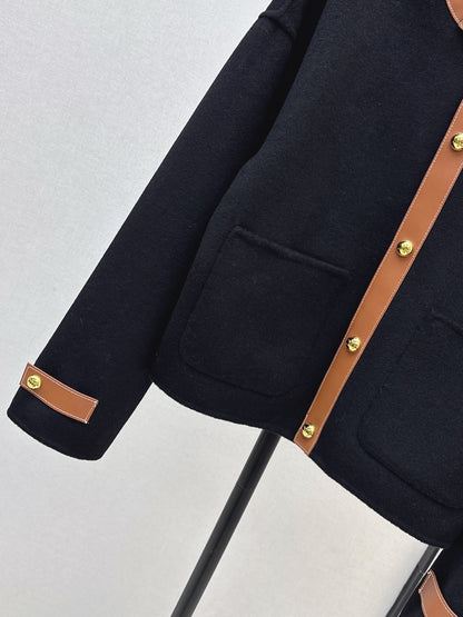 25fw Golden buckle cashmere jacket