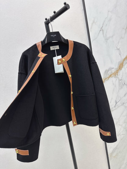 25fw Golden buckle cashmere jacket