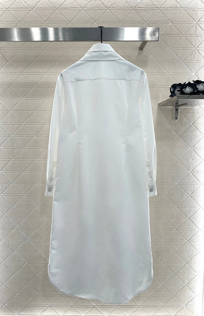 25fw Ribbon tied long lining dress