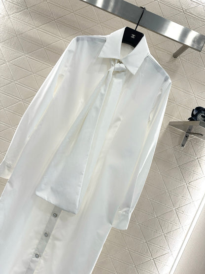 25fw Ribbon tied long lining dress