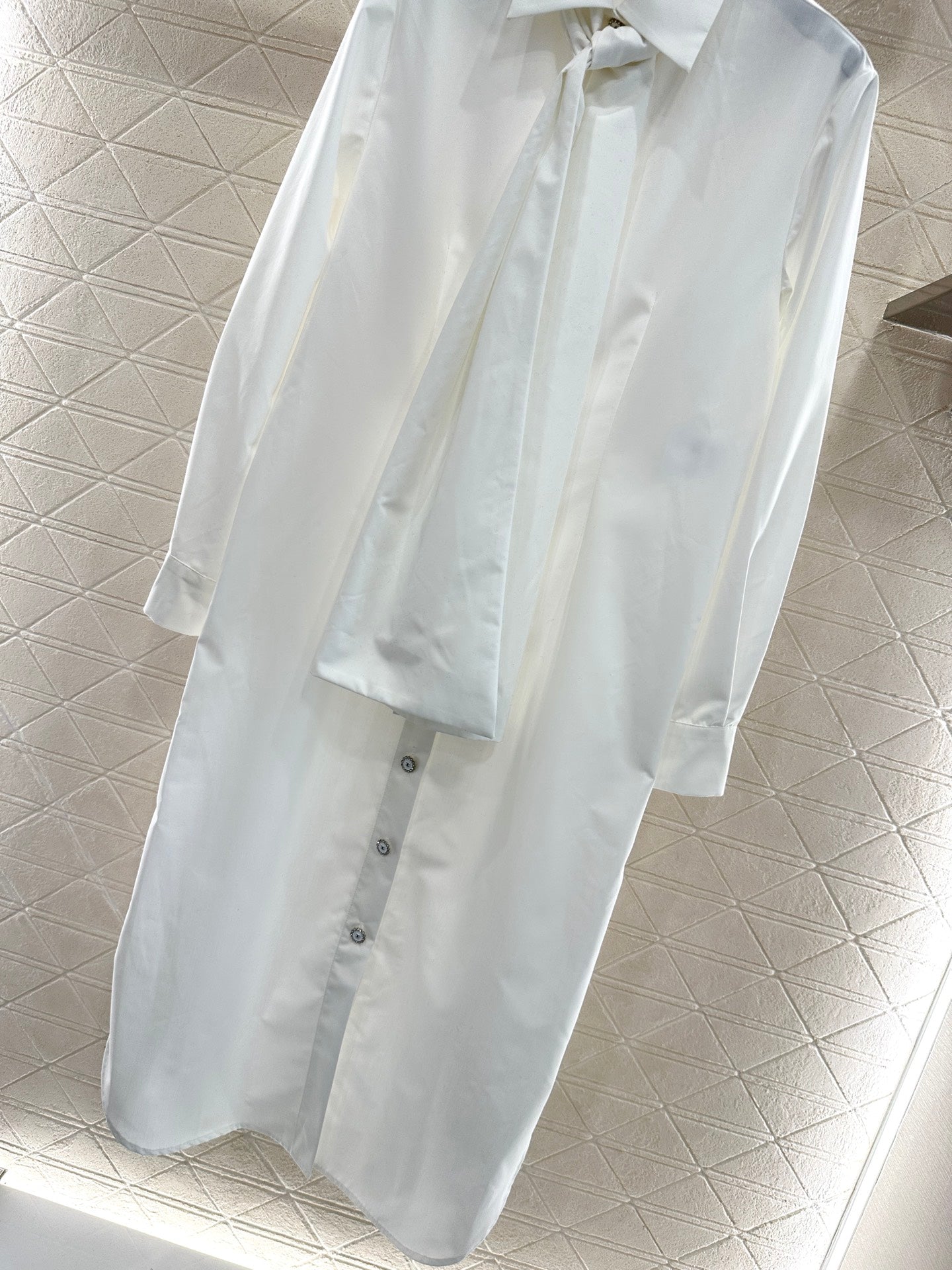 25fw Ribbon tied long lining dress