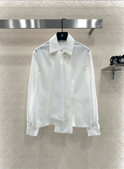 25fw Ribbon tied shirt