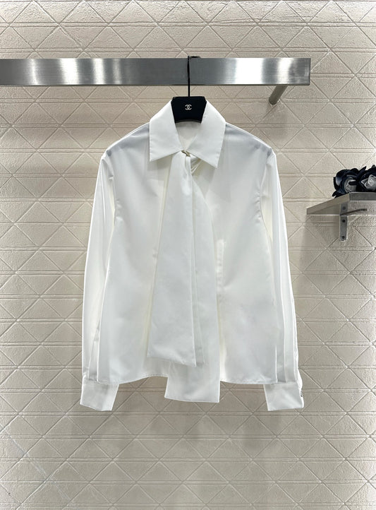 25fw Ribbon tied shirt