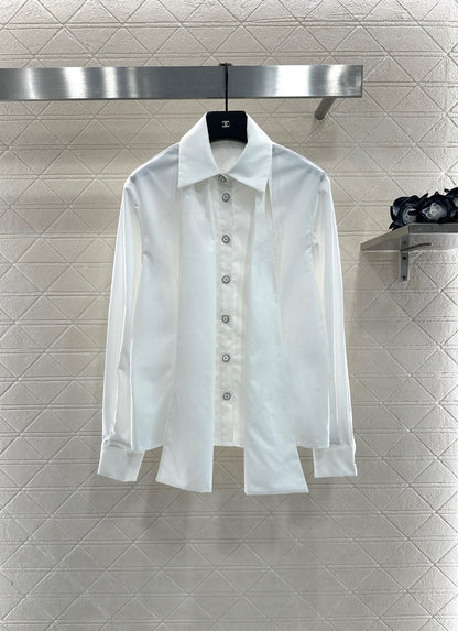 25fw Ribbon tied shirt