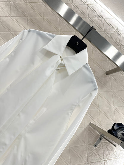 25fw Ribbon tied shirt