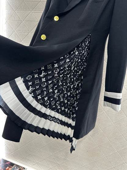 25fw Irregular suit with belt splicing