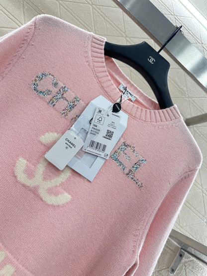 25fw Letter logo loose knit top