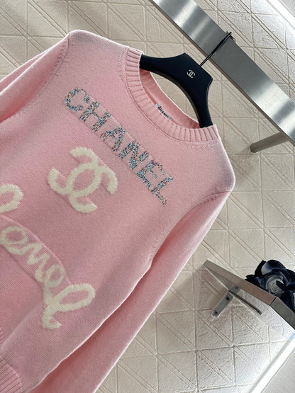 25fw Letter logo loose knit top