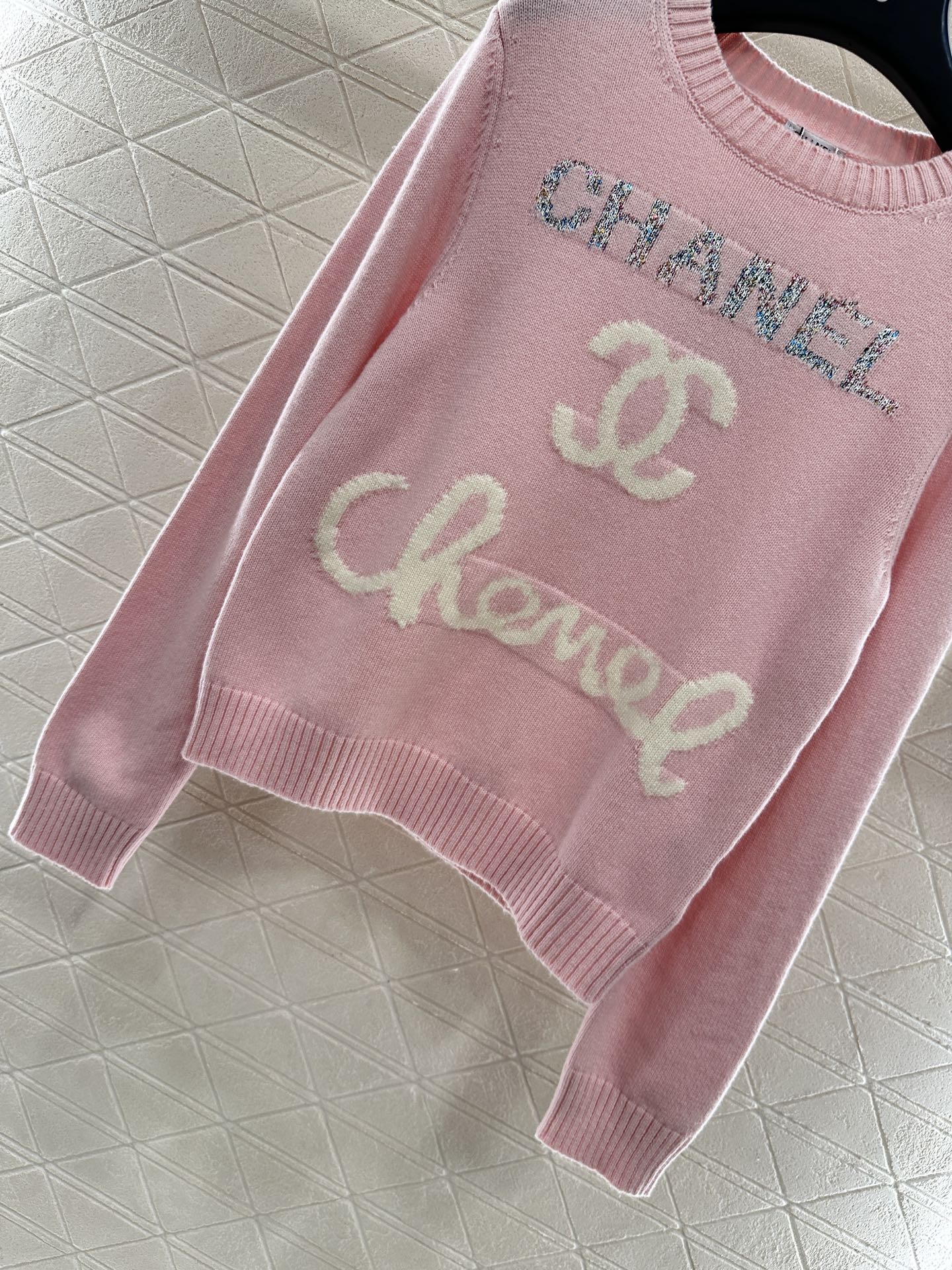 25fw Letter logo loose knit top