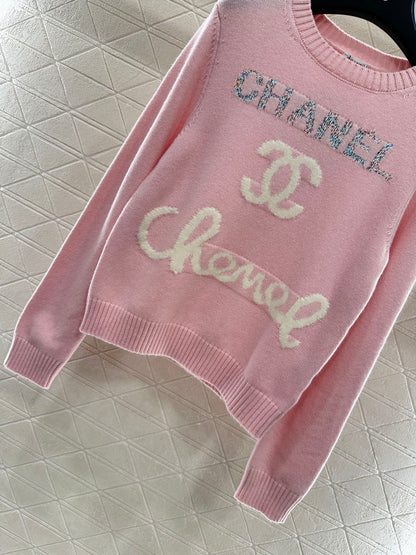 25fw Letter logo loose knit top