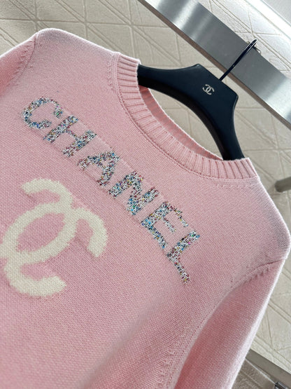 25fw Letter logo loose knit top