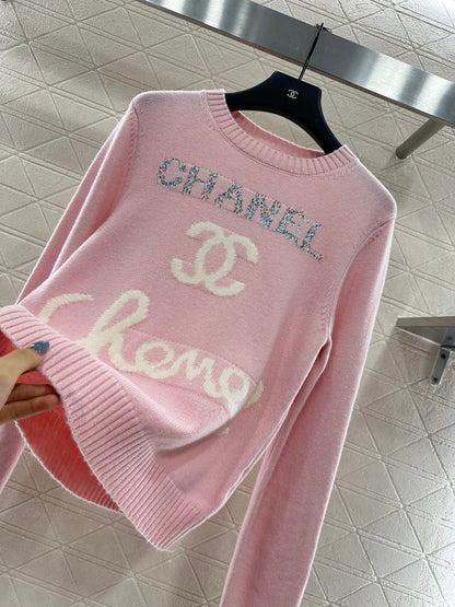 25fw Letter logo loose knit top