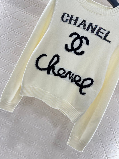 25fw Letter logo loose knit top