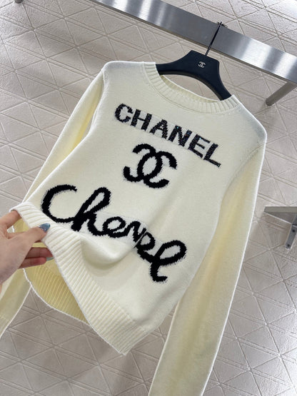 25fw Letter logo loose knit top