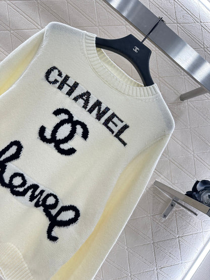 25fw Letter logo loose knit top