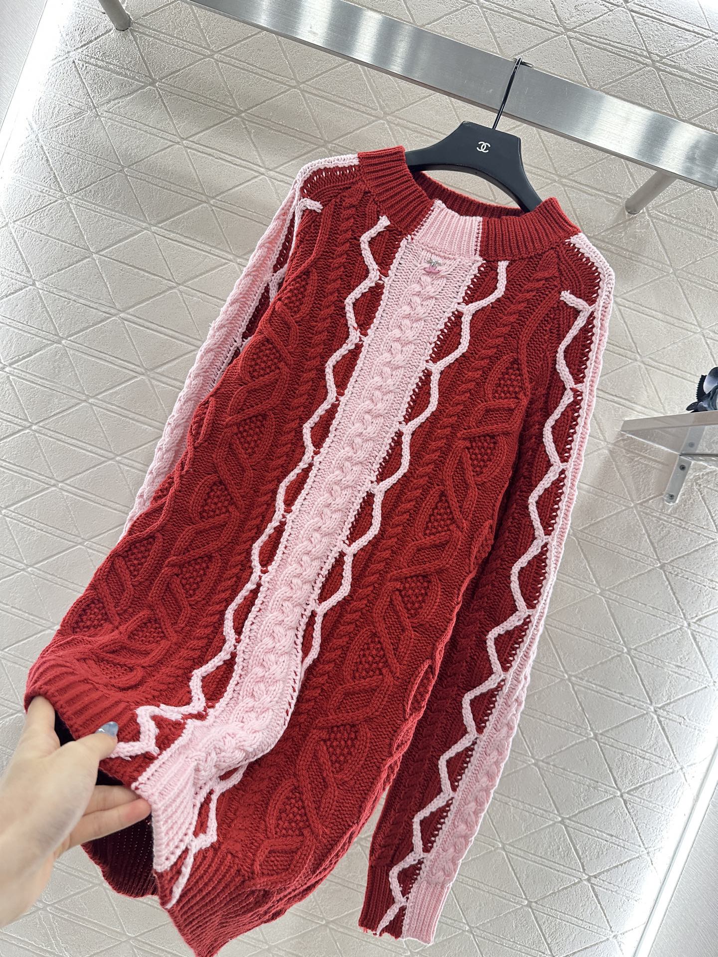 25fw Crochet woolen dress