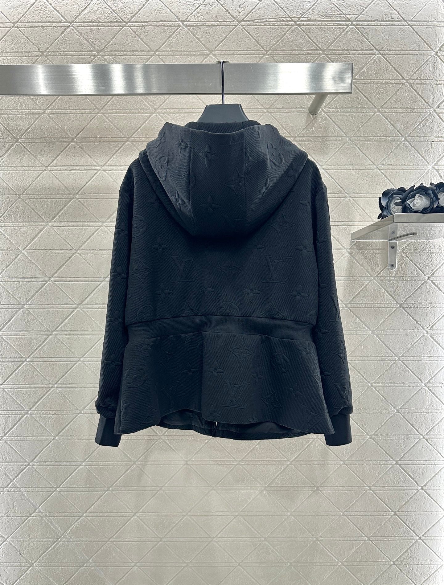 25fw Embossed hooded waist cinching set