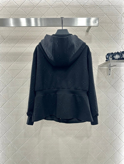 25fw Embossed hooded waist cinching set