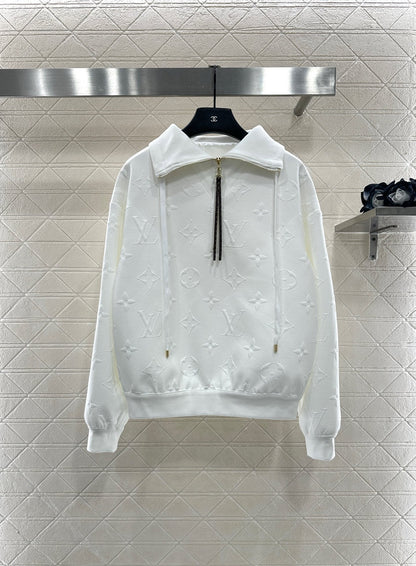 25fw Embossed half open collar set