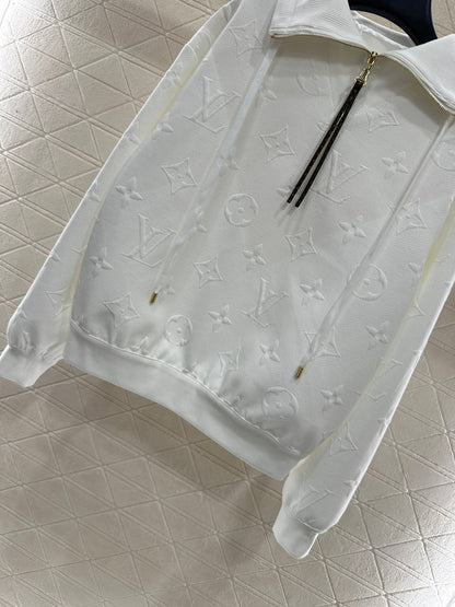 25fw Embossed half open collar set