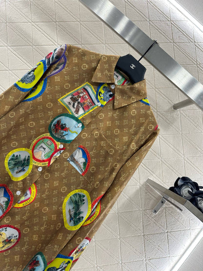 25fw Active full print pajama shorts set