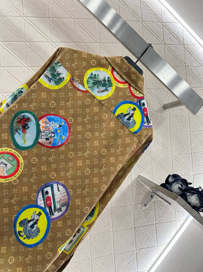 25fw Active full print pajama shorts set