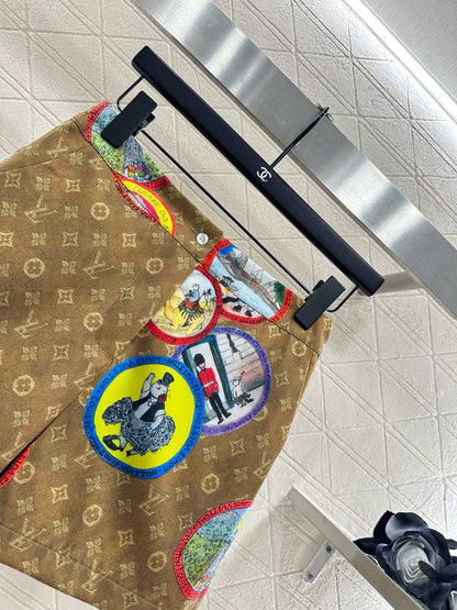 25fw Active full print pajama shorts set