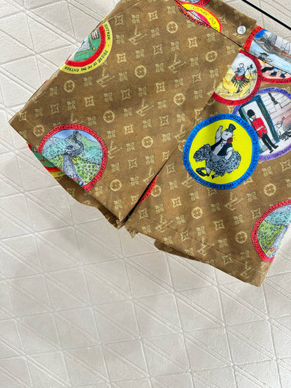 25fw Active full print pajama shorts set