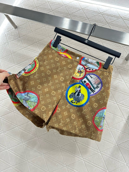 25fw Active full print pajama shorts set