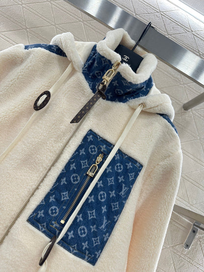 25fw AHooded Teddy Lamb Coat