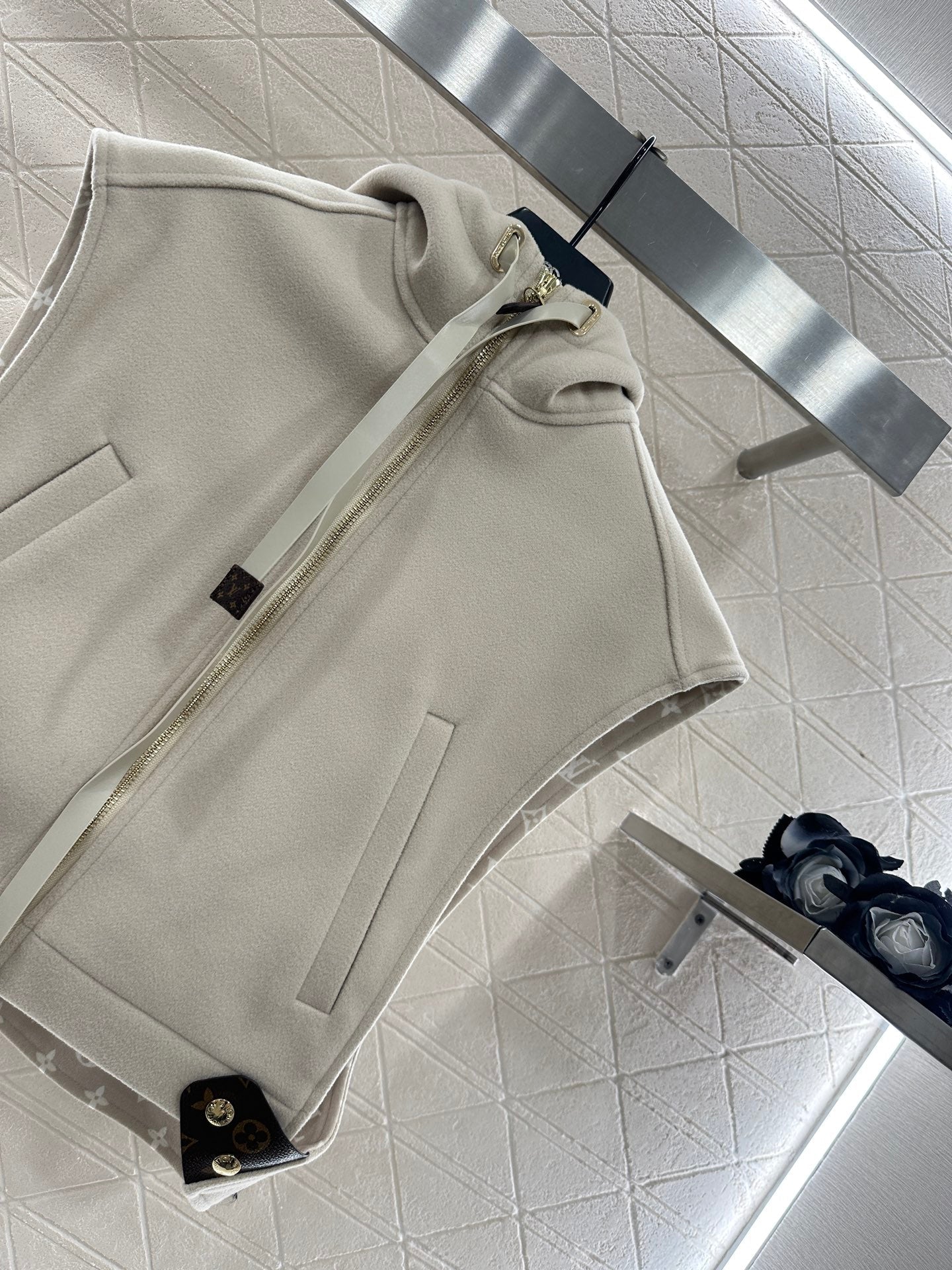 25fw Hooded printed woolen camisole vest