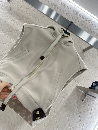 25fw Hooded printed woolen camisole vest