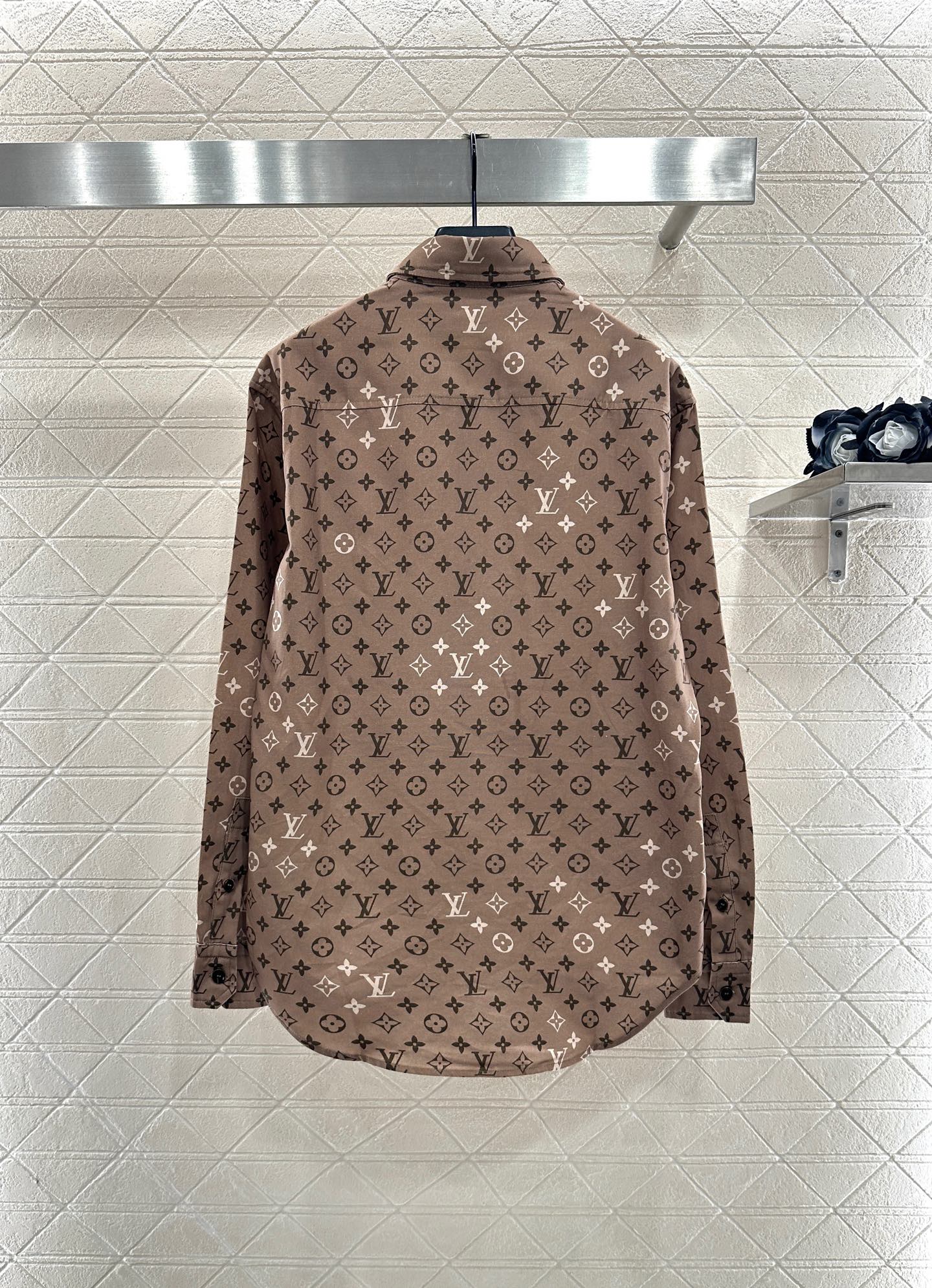 25fw Printed collar long sleeved shirt