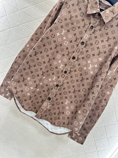 25fw Printed collar long sleeved shirt