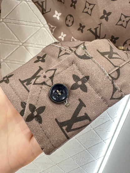 25fw Printed collar long sleeved shirt